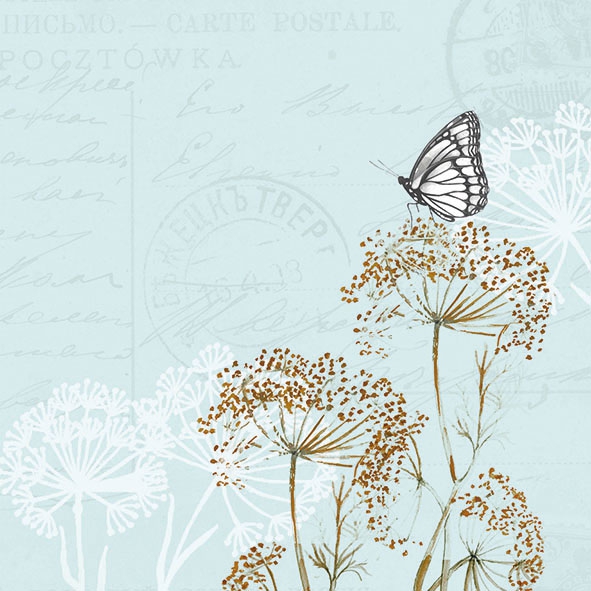 Salveta Butterfly branches blue C23