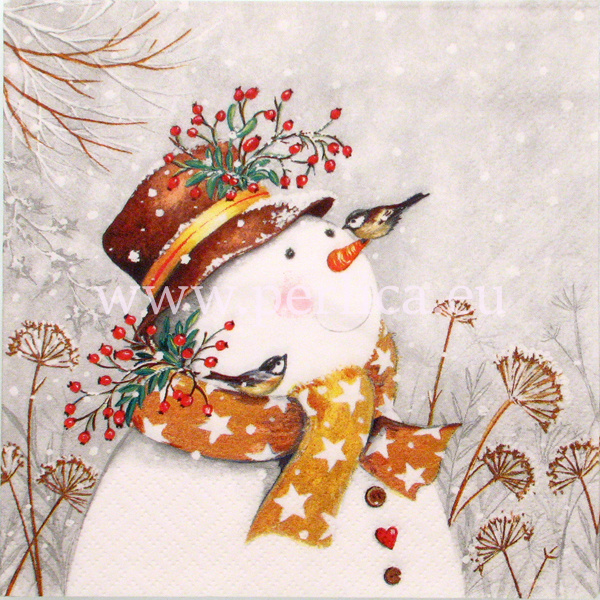 Salveta Snowman with golden scarf, ZI18