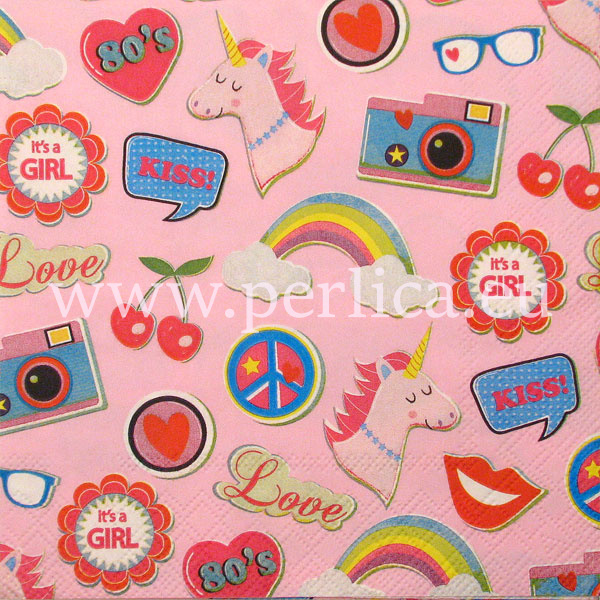 Salveta "Patches and pins lila" D9