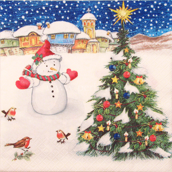 Salveta Snowman with xmas tree SS1