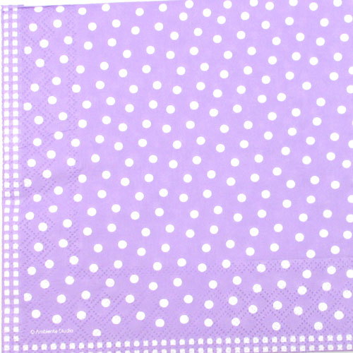 Salveta Dots with Vichy Border Lila, G6