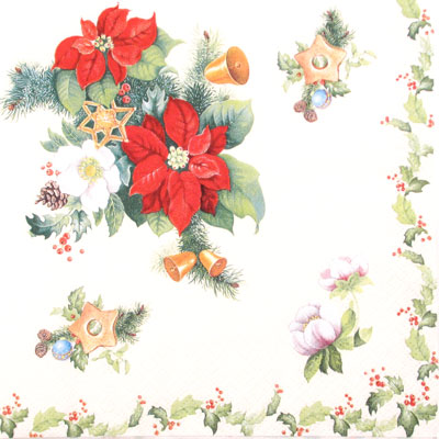 Salveta Poinsettia and Ilex, BZ2