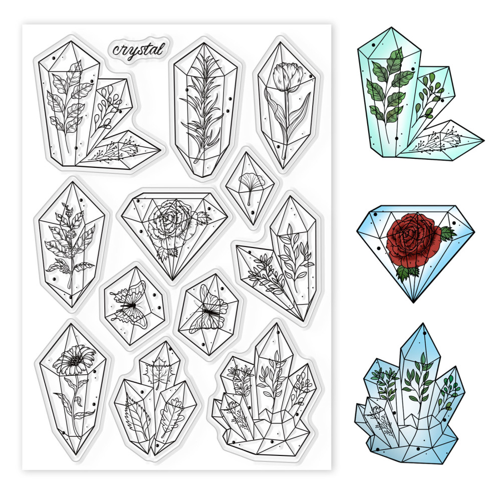 Stambilj silikonski Crystal vel 11 x 16 cm,13 motiva