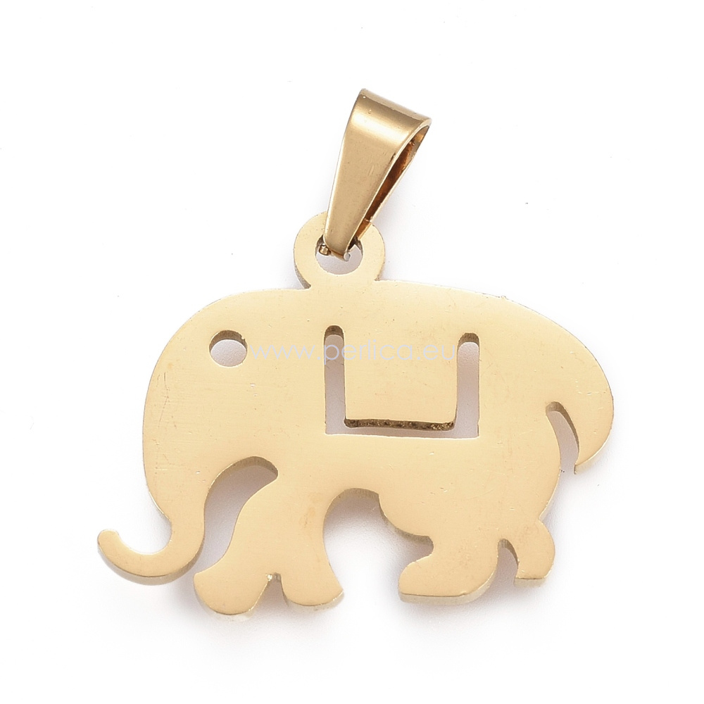 Privjesak Slon SS304, vel.22x24x1,2 mm, 1 kom, boja:zlatna SS67