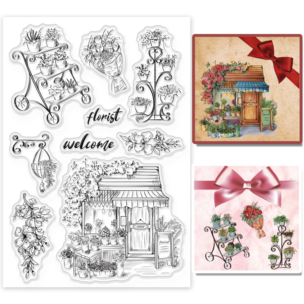 Silikonski štambilj Florist vel 11x16 mm, 9 motiva
