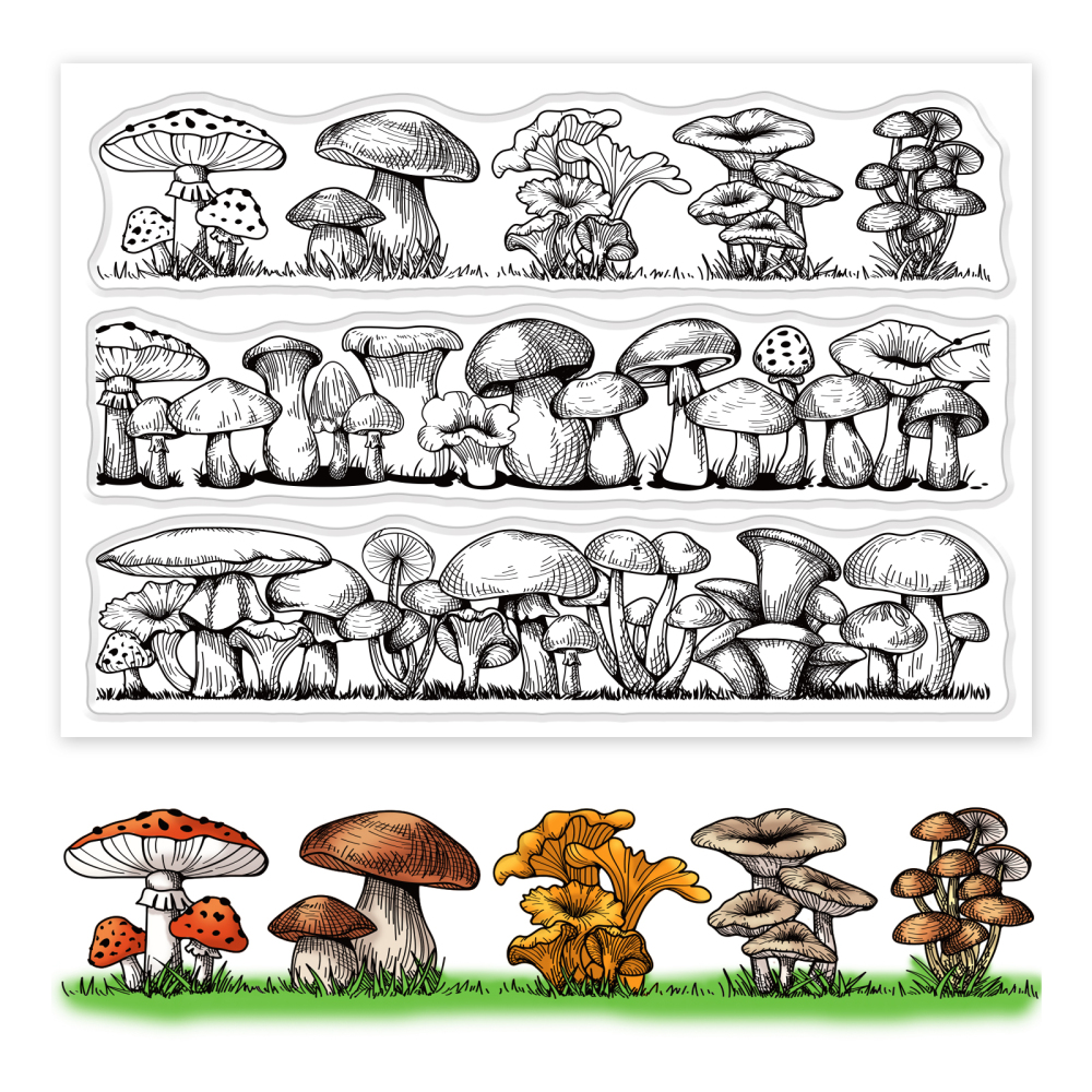 Stambilj silikonski Mushrooms vel 11 x 16 cm, 3 motiva