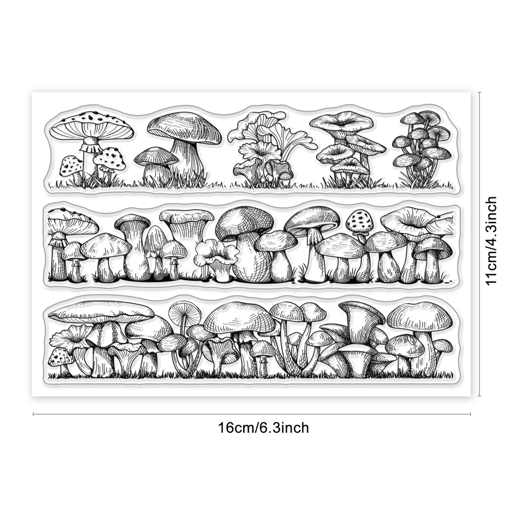 Stambilj silikonski Mushrooms vel 11 x 16 cm, 3 motiva