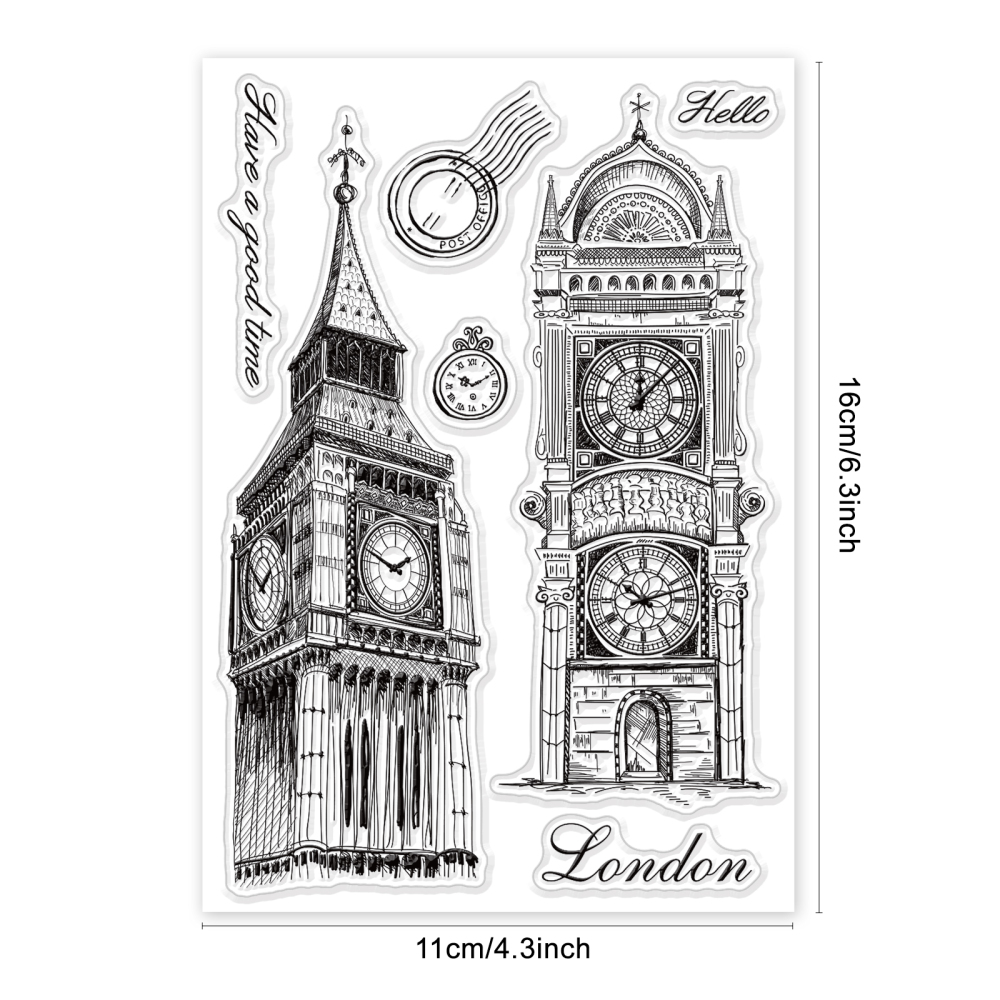 Stambilj silikonski Hello London vel 11 x 16 cm, 7 motiva