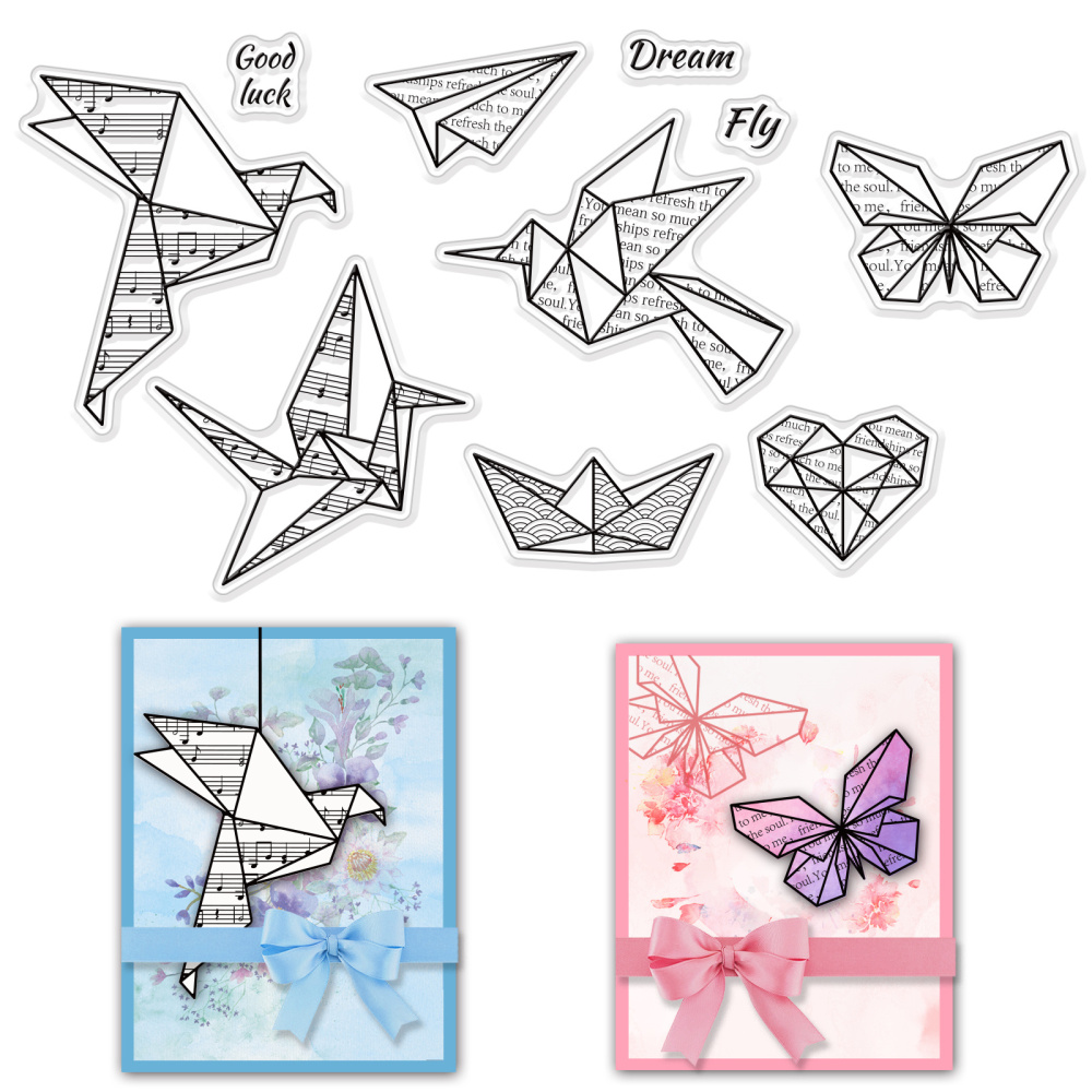 Stambilj silikonski Origami, vel 11 x 16 cm, 10 motiva