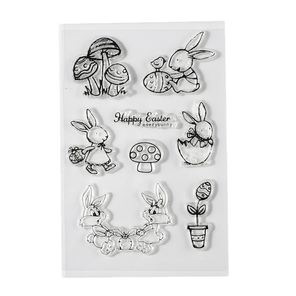 Stambilj silikonski Easter bunnies vel 11 x 16 cm, 8 motiva