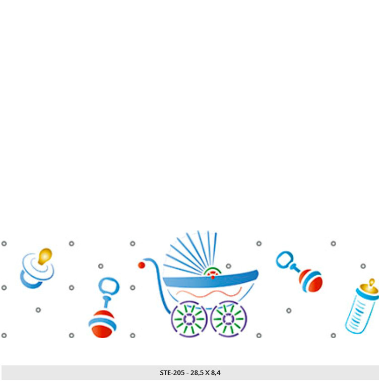 Šablona Kolica i zvečke 29 x 8 cm