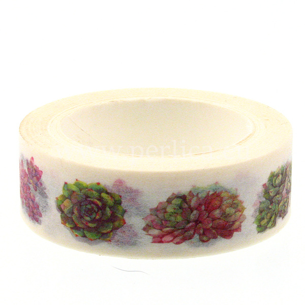 Washi traka "Suculent", 15mmx10m